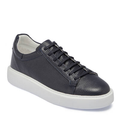  Lacivert Deri Erkek Sneaker - E24I1AY56697-A38 