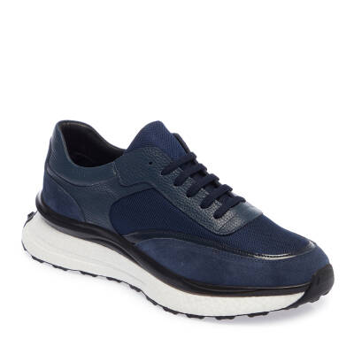 Lacivert Deri Erkek Sneaker - E24I1AY56698-A31 - 1