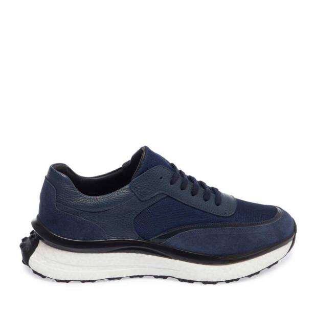 Lacivert Deri Erkek Sneaker - E24I1AY56698-A31 - 3