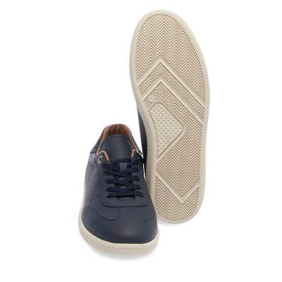  Lacivert Deri Erkek Sneaker - E24I1AY56704-A38 - 4