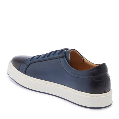  Lacivert Deri Erkek Sneaker - E24I1AY56720-C72 - 2