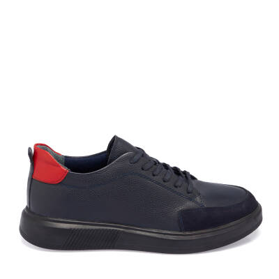  Lacivert Deri Erkek Sneaker - E24I1AY56744-A31 - 3