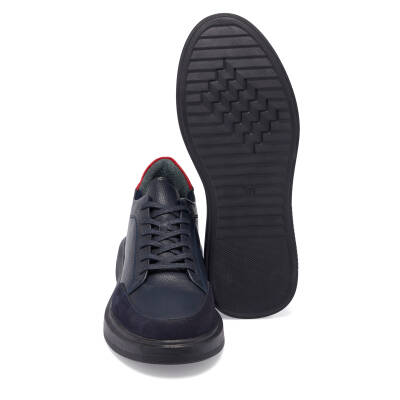  Lacivert Deri Erkek Sneaker - E24I1AY56744-A31 - 4