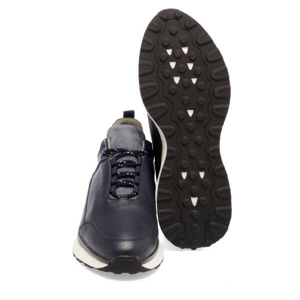 Lacivert Hakiki Deri Erkek Sneaker - E24I1AY56798-A31 - 4