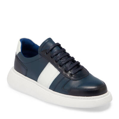  Lacivert Deri Erkek Sneaker - E24I1AY56810-C72 