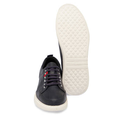  Lacivert Deri Erkek Sneaker - E24I1AY56813-A31 - 4