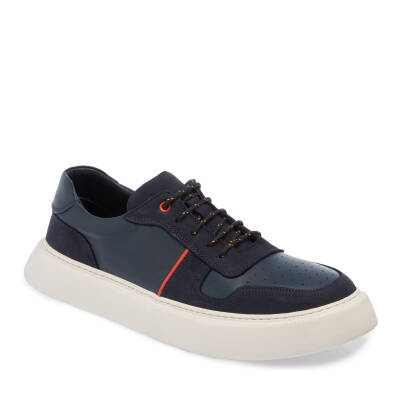  Lacivert Deri Erkek Sneaker - E24I1AY56814-C39 