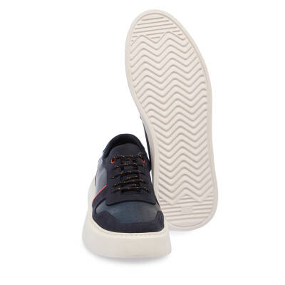  Lacivert Deri Erkek Sneaker - E24I1AY56814-C39 - 4