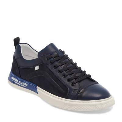  Lacivert Deri Erkek Sneaker - E24I1AY56847-C72 