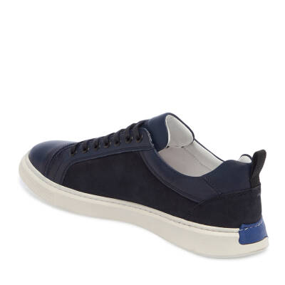  Lacivert Deri Erkek Sneaker - E24I1AY56847-C72 - 2