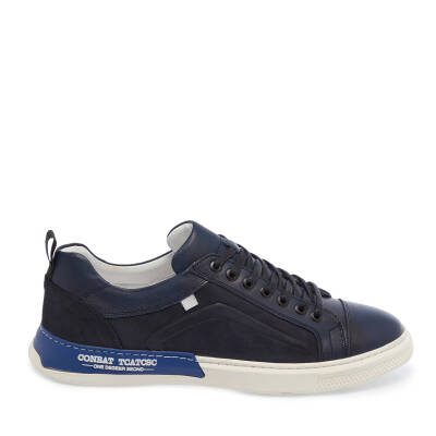  Lacivert Deri Erkek Sneaker - E24I1AY56847-C72 - 3