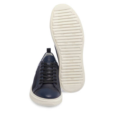  Lacivert Deri Erkek Sneaker - E24I1AY56847-C72 - 4