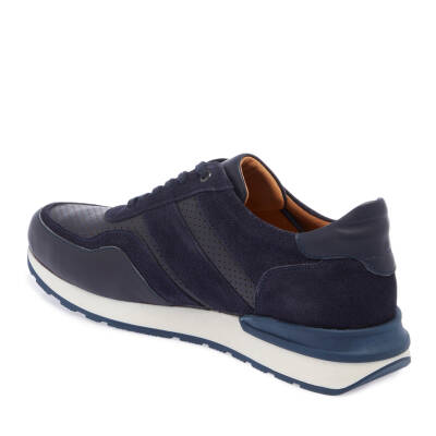  Lacivert Deri Erkek Sneaker - E24I1AY56863-W32 - 2