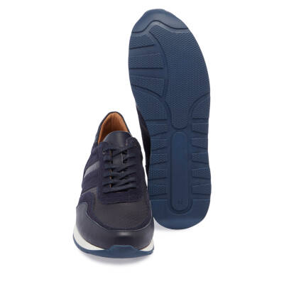  Lacivert Deri Erkek Sneaker - E24I1AY56863-W32 - 4