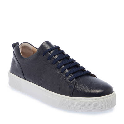  Lacivert Deri Erkek Sneaker - E24I1AY56878-A38 - 1