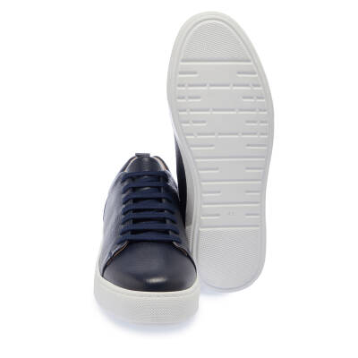  Lacivert Deri Erkek Sneaker - E24I1AY56878-A38 - 4