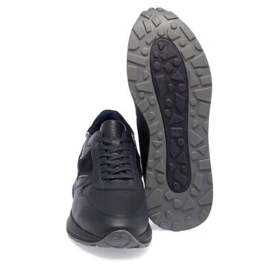  Lacivert Deri Erkek Sneaker - E24I1AY56909-A31 - 4