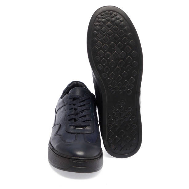 Lacivert Hakiki Deri Erkek Sneaker - E24I1AY56917-A31 - 4