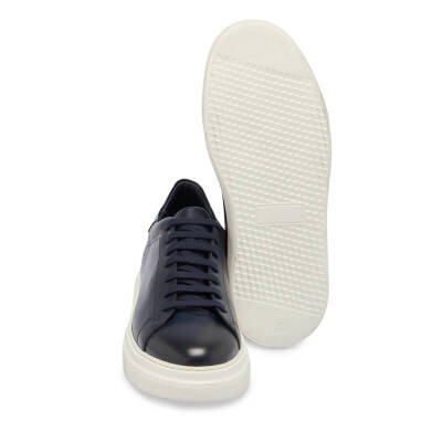  Lacivert Deri Erkek Sneaker - E24S1AY57067-C72 - 4