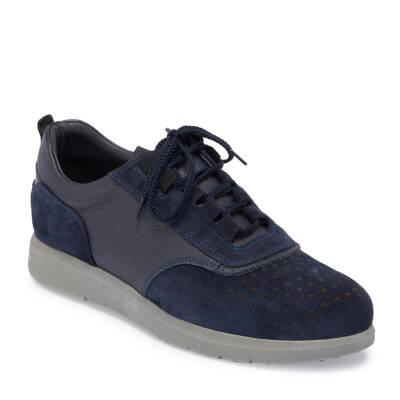  Lacivert Deri Erkek Sneaker - E24S1AY57145-D44 