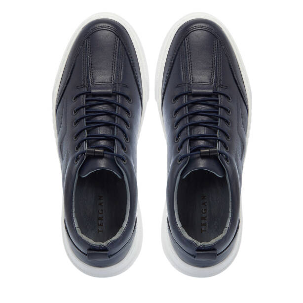 Lacivert Hakiki Deri Erkek Sneaker - E25I1AY57167-A31 - 5