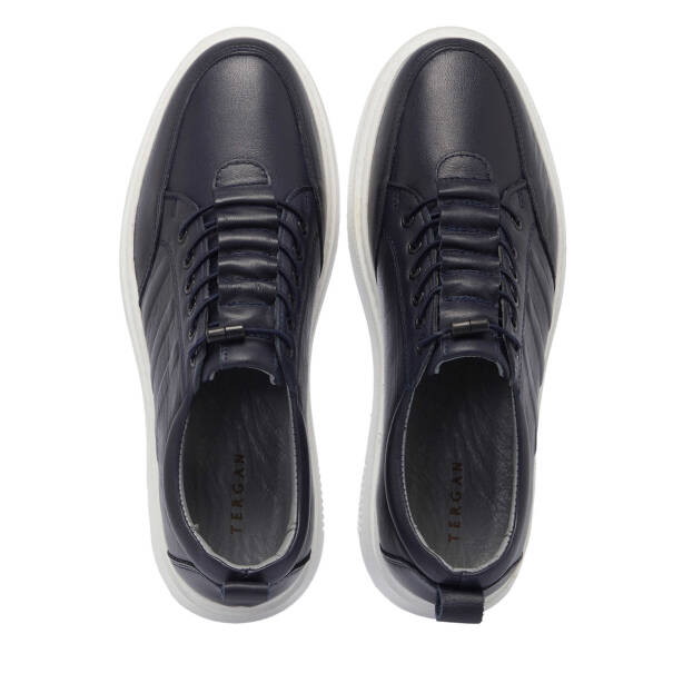 Lacivert Hakiki Deri Erkek Sneaker - E25I1AY57168-A31 - 5