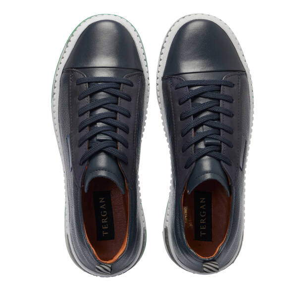 Lacivert Hakiki Deri Erkek Sneaker - E25I1AY57183-F51 - 5