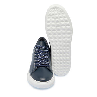  Lacivert Deri Erkek Sneaker - E25I1AY57187-A31 - 4