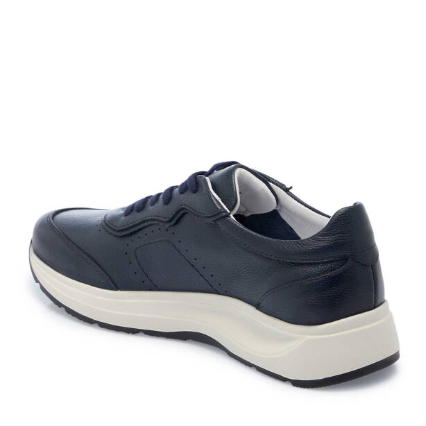 Lacivert Hakiki Deri Erkek Sneaker - E25I1AY57210-A31 - Tergan