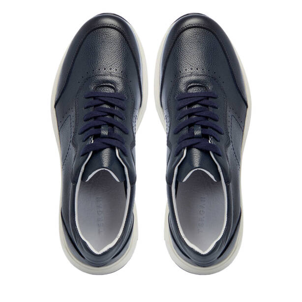 Lacivert Hakiki Deri Erkek Sneaker - E25I1AY57210-A31 - Tergan