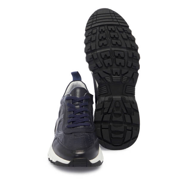 Lacivert Hakiki Deri Erkek Sneaker - E25I1AY57211-A31 - 4