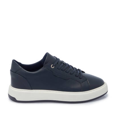 Lacivert Deri Erkek Sneaker - E25I1AY57218-A31 - 3