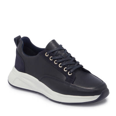 Lacivert Deri Erkek Sneaker - E25I1AY57219-A38 - 1