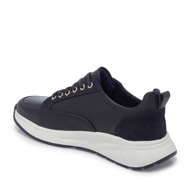 Lacivert Hakiki Deri Erkek Sneaker - E25I1AY57219-A38 - 3