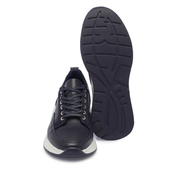 Lacivert Hakiki Deri Erkek Sneaker - E25I1AY57219-A38 - 4
