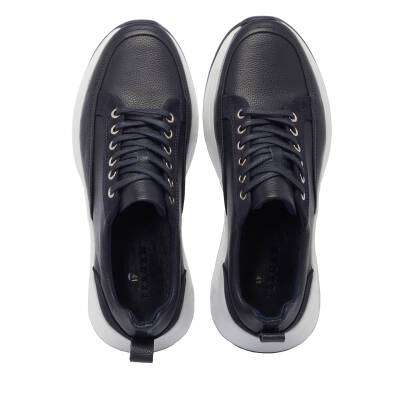Lacivert Deri Erkek Sneaker - E25I1AY57219-A38 - 5