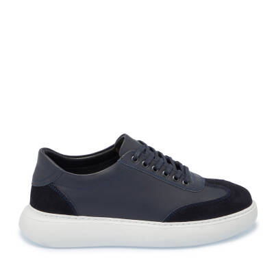 Lacivert Deri Erkek Sneaker - E25I1AY57223-A31 - 3