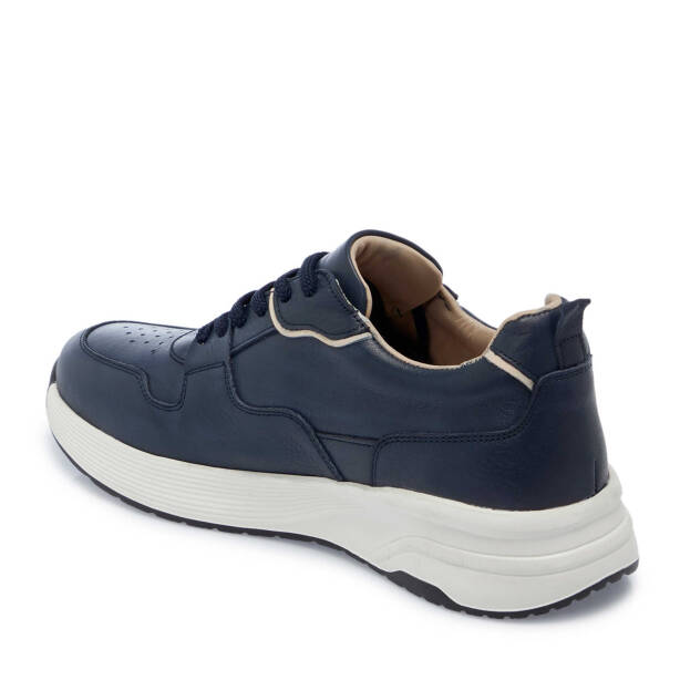 Lacivert Hakiki Deri Erkek Sneaker - E25I1AY57226-A31 - 3