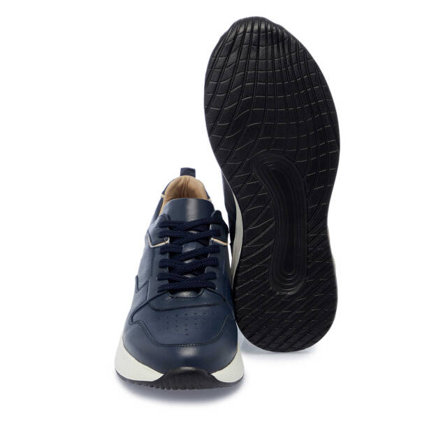 Lacivert Hakiki Deri Erkek Sneaker - E25I1AY57226-A31 - 4