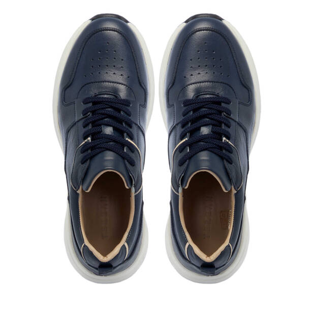 Lacivert Hakiki Deri Erkek Sneaker - E25I1AY57226-A31 - 5