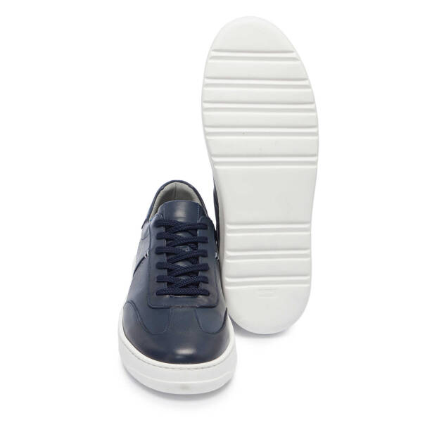 Lacivert Hakiki Deri Erkek Sneaker - E25I1AY57228-A31 - 4