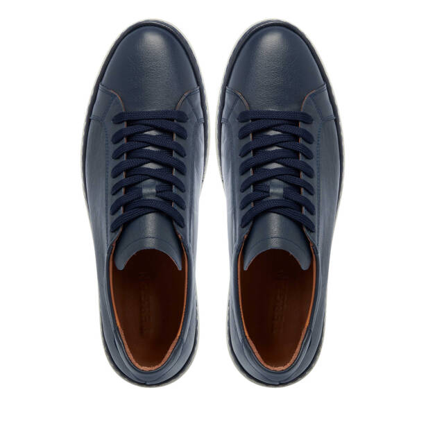 Lacivert Hakiki Deri Erkek Sneaker - E25I1AY57267-A31 - 5