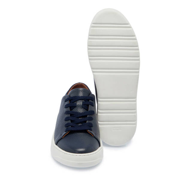 Lacivert Hakiki Deri Erkek Sneaker - E25I1AY57268-A31 - 4