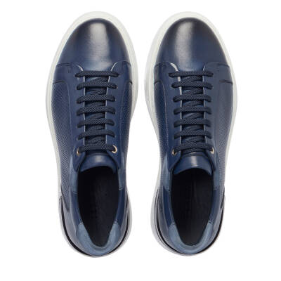 Lacivert Deri Erkek Sneaker - E25I1AY57272-A31 - 5