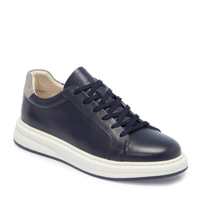 Lacivert Deri Erkek Sneaker - E25I1AY57285-A31 - 1