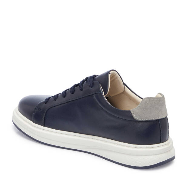 Lacivert Hakiki Deri Erkek Sneaker - E25I1AY57285-A31 - 3