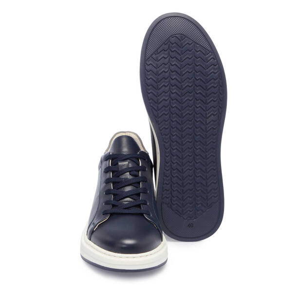 Lacivert Hakiki Deri Erkek Sneaker - E25I1AY57285-A31 - 4