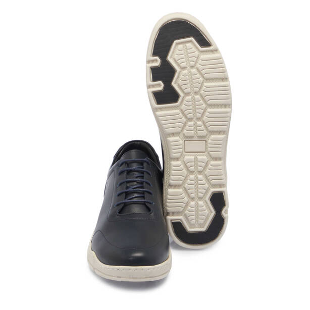 Lacivert Hakiki Deri Erkek Sneaker - E25I1AY57286-A31 - Tergan