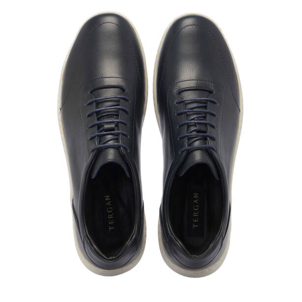 Lacivert Hakiki Deri Erkek Sneaker - E25I1AY57286-A31 - Tergan