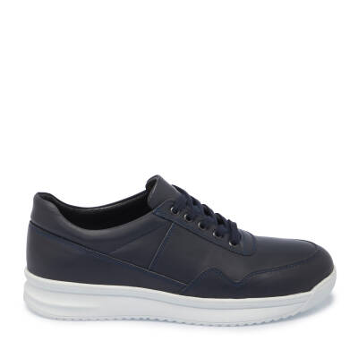 Lacivert Deri Erkek Sneaker - E25I1AY57305-A31 - 3